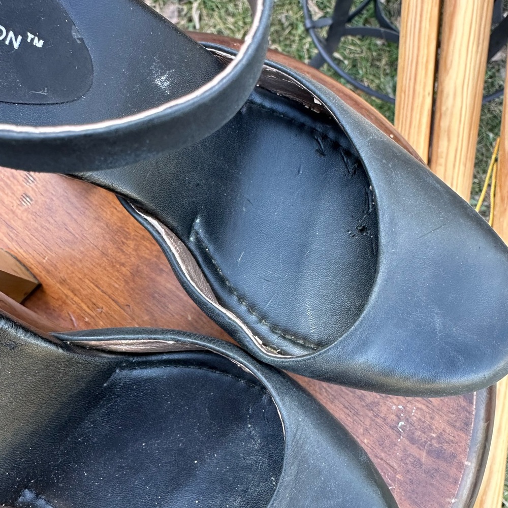 Bcbgeneration Platform Leather Pumps With Wooden … - image 3